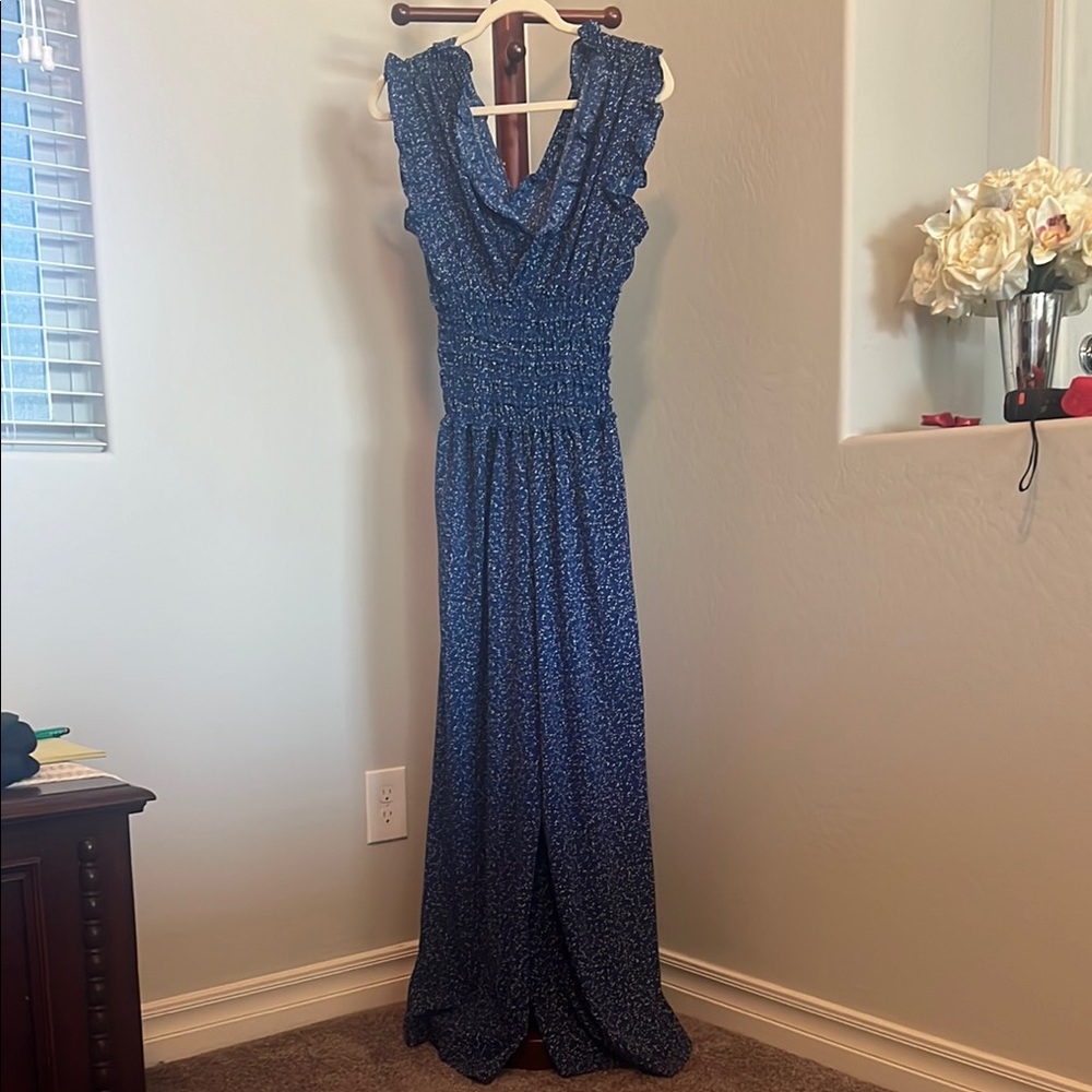 Max Studio Blue Sleeveless Jumpsuit for Weddings